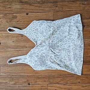 Lululemon align waist-length tank top in antique white cheetah camo